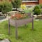 4ft. Brown Wood Raised Garden Bed Planter Box With Liner